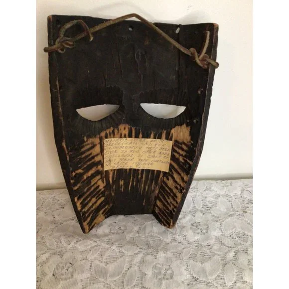 South American Hand Carved Ceremonial Mask from Chile
